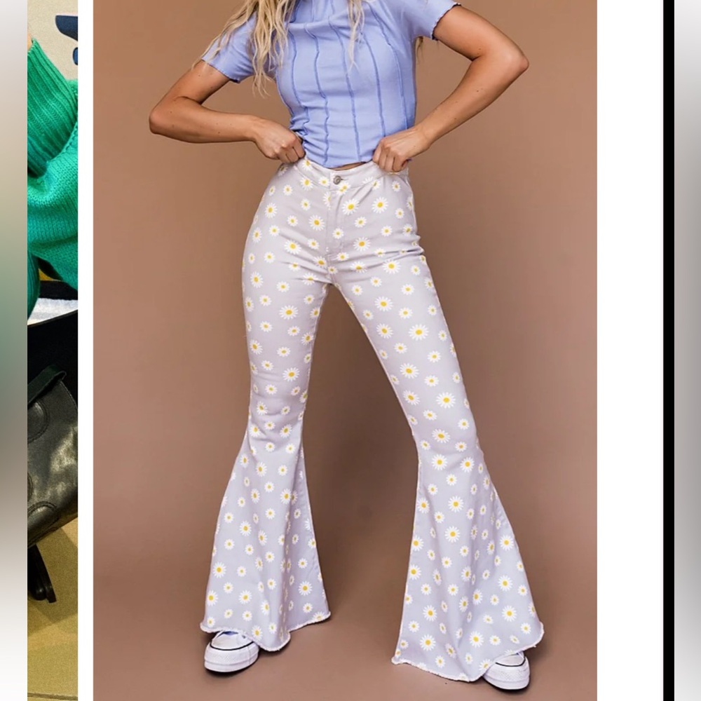 Dressed in LALA Daisy Print Flares